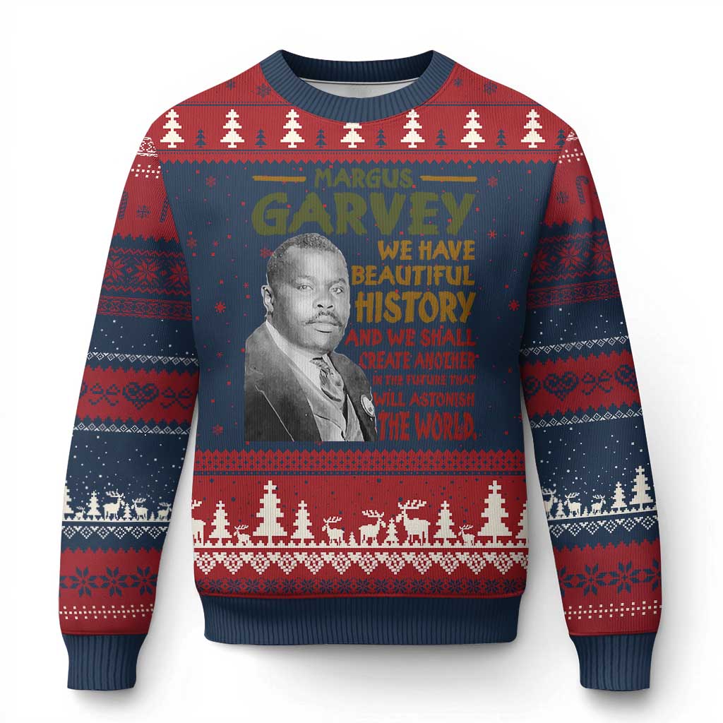 Marcus Garvey Quote Ugly Christmas Sweater Black History Month - Wonder Print Shop