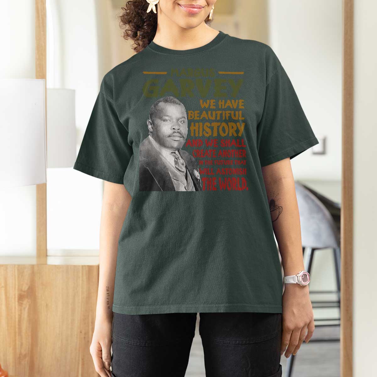 Marcus Garvey Quote T Shirt For Women Black History Month - Wonder Print Shop