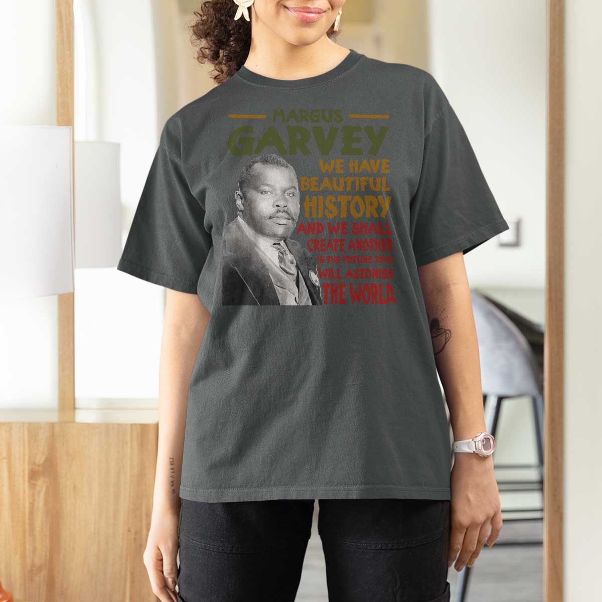 Marcus Garvey Quote T Shirt For Women Black History Month - Wonder Print Shop