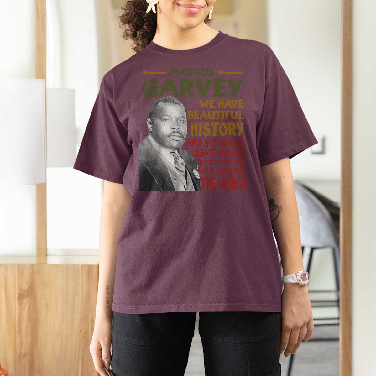Marcus Garvey Quote T Shirt For Women Black History Month - Wonder Print Shop