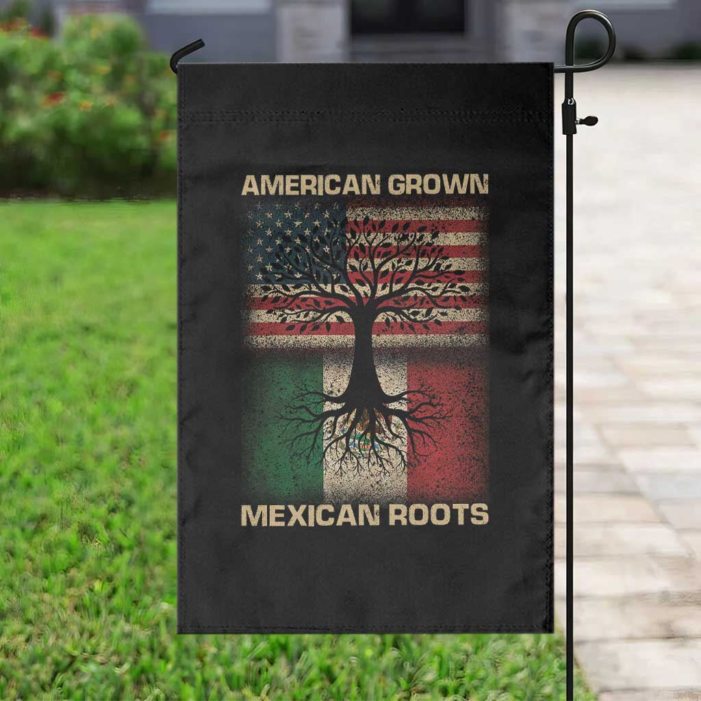 American Grown Mexican Roots Garden Flag Retro Mexico America Flag