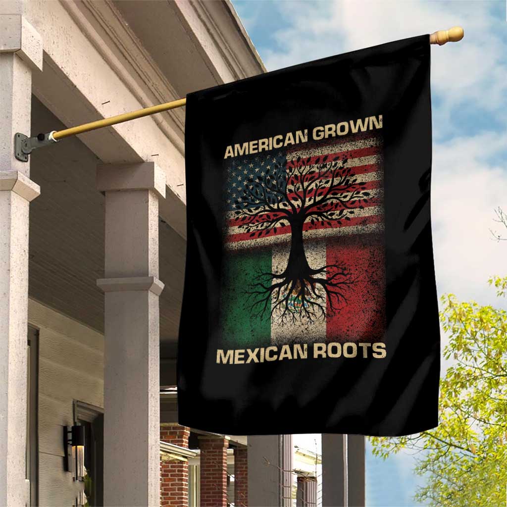 American Grown Mexican Roots Garden Flag Retro Mexico America Flag