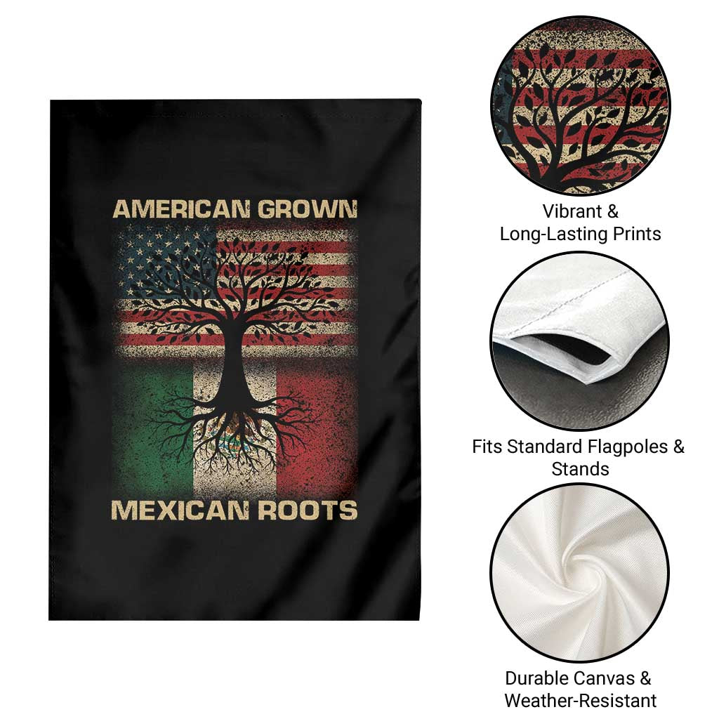 American Grown Mexican Roots Garden Flag Retro Mexico America Flag