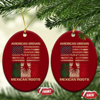 American Grown Mexican Roots Ceramic Ornament Retro Mexico America Flag