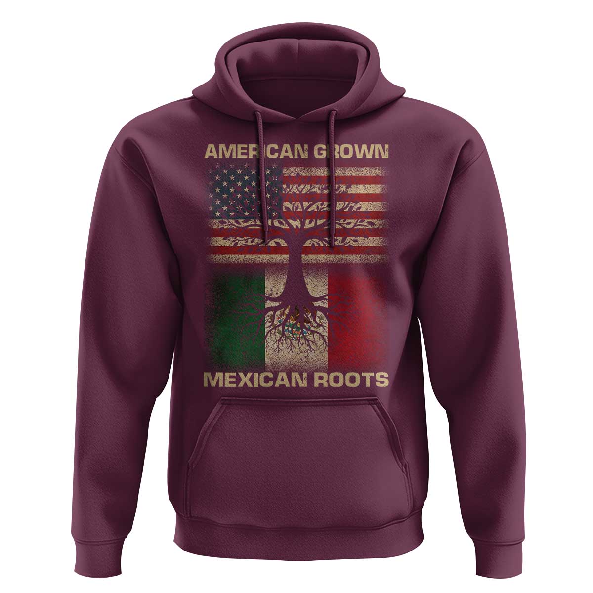 American Grown Mexican Roots Hoodie Retro Mexico America Flag