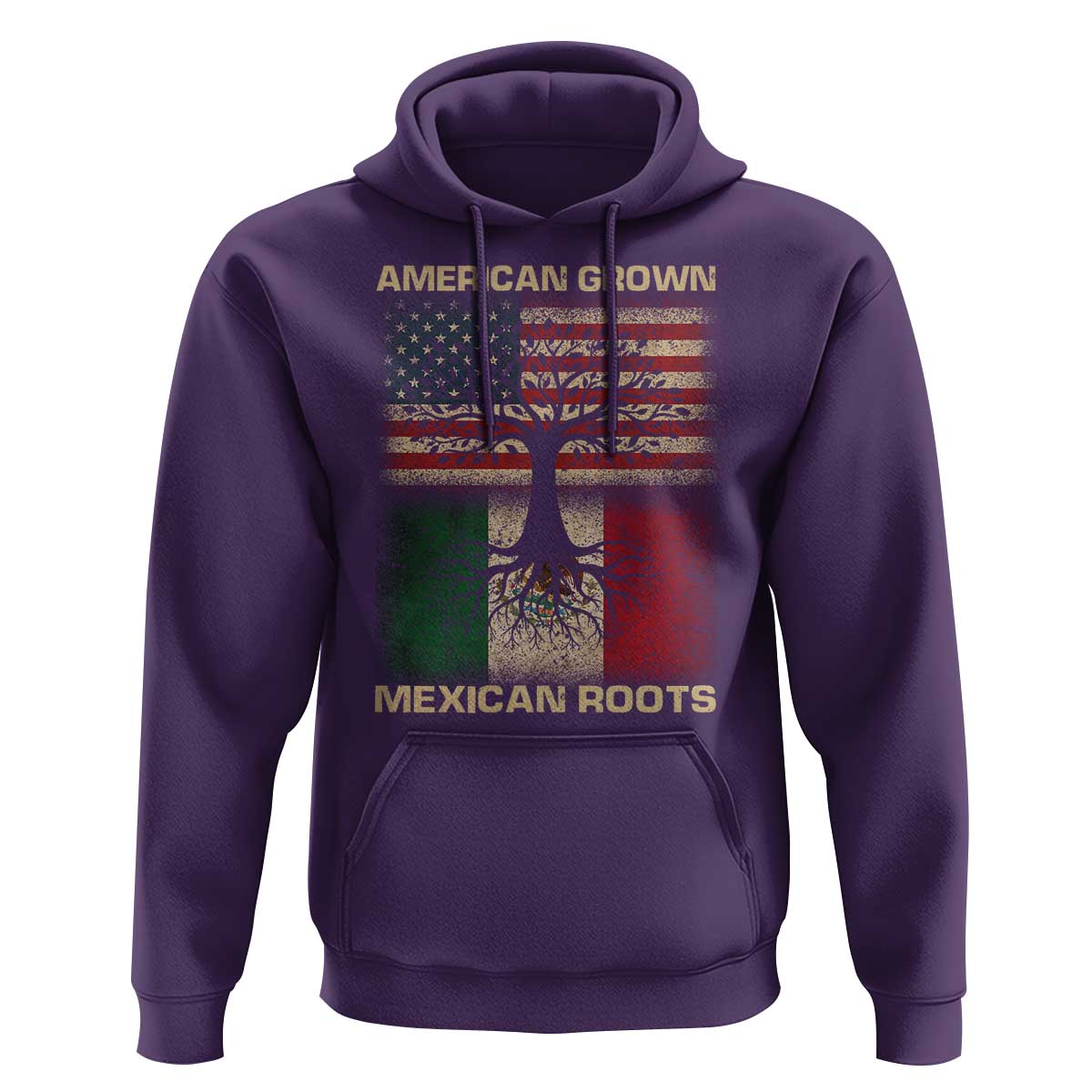 American Grown Mexican Roots Hoodie Retro Mexico America Flag