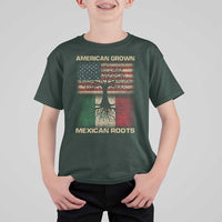 American Grown Mexican Roots T Shirt For Kid Retro Mexico America Flag