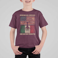 American Grown Mexican Roots T Shirt For Kid Retro Mexico America Flag