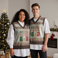 American Grown Mexican Roots V-Neck Knit Sweater Vest Retro Mexico America Flag