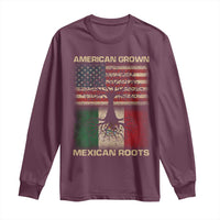 American Grown Mexican Roots Long Sleeve Shirt Retro Mexico America Flag