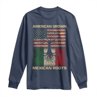 American Grown Mexican Roots Long Sleeve Shirt Retro Mexico America Flag