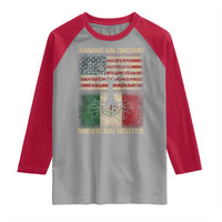 American Grown Mexican Roots Raglan Shirt Retro Mexico America Flag