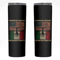 American Grown Mexican Roots Skinny Tumbler Retro Mexico America Flag