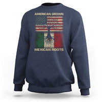 American Grown Mexican Roots Sweatshirt Retro Mexico America Flag