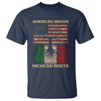 American Grown Mexican Roots T Shirt Retro Mexico America Flag