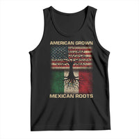 American Grown Mexican Roots Tank Top Retro Mexico America Flag