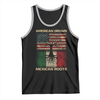 American Grown Mexican Roots Tank Top Retro Mexico America Flag