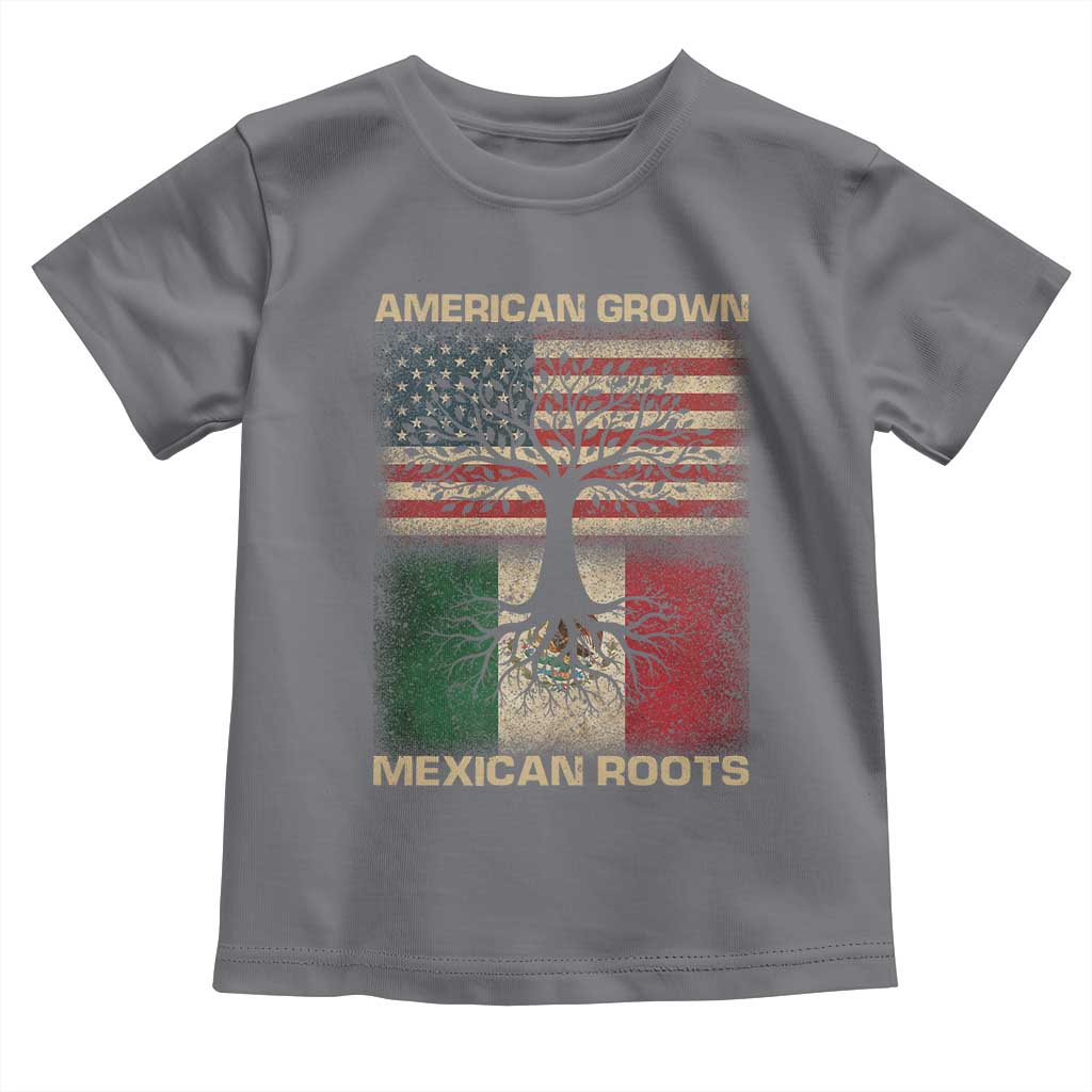 American Grown Mexican Roots Toddler T Shirt Retro Mexico America Flag