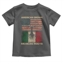 American Grown Mexican Roots Toddler T Shirt Retro Mexico America Flag