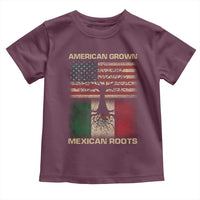 American Grown Mexican Roots Toddler T Shirt Retro Mexico America Flag
