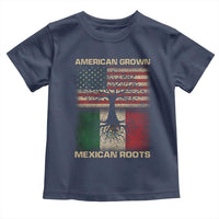 American Grown Mexican Roots Toddler T Shirt Retro Mexico America Flag