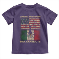 American Grown Mexican Roots Toddler T Shirt Retro Mexico America Flag