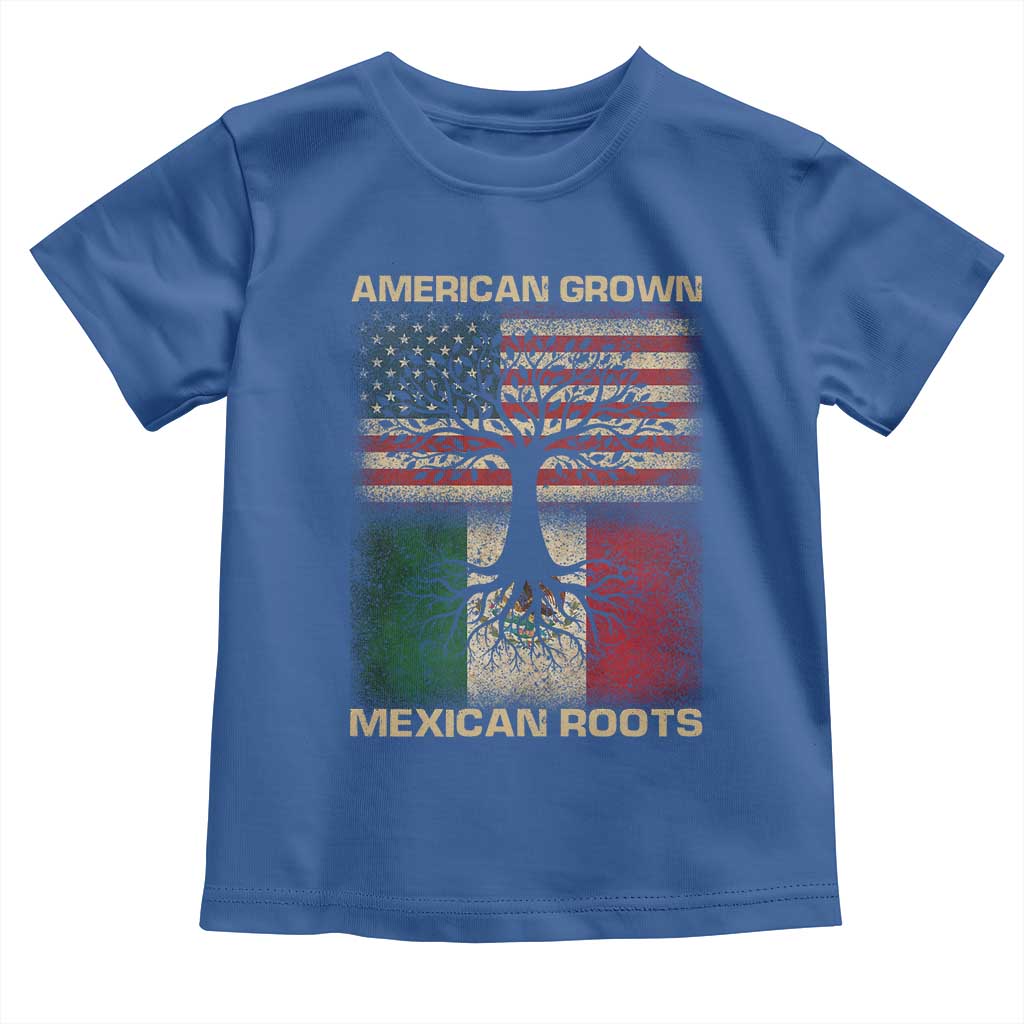American Grown Mexican Roots Toddler T Shirt Retro Mexico America Flag
