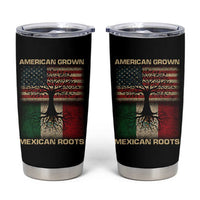 American Grown Mexican Roots Tumbler Cup Retro Mexico America Flag