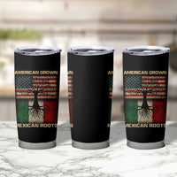 American Grown Mexican Roots Tumbler Cup Retro Mexico America Flag