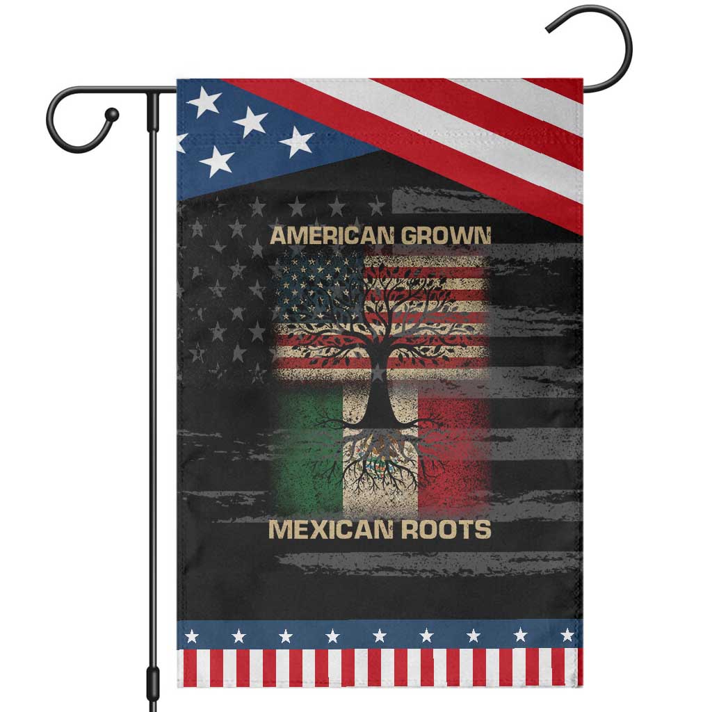 American Grown Mexican Roots Garden Flag Retro Mexico America Flag