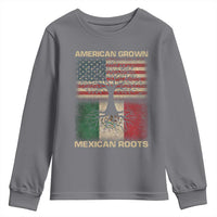 American Grown Mexican Roots Youth Sweatshirt Retro Mexico America Flag