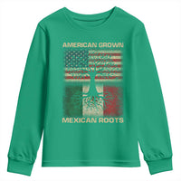American Grown Mexican Roots Youth Sweatshirt Retro Mexico America Flag