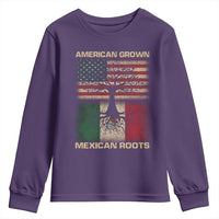 American Grown Mexican Roots Youth Sweatshirt Retro Mexico America Flag