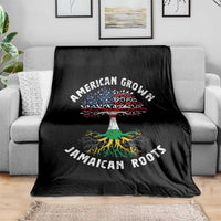 American Grown Jamaican Roots Throw Blanket Retro USA Jamaica Flag - Wonder Print Shop