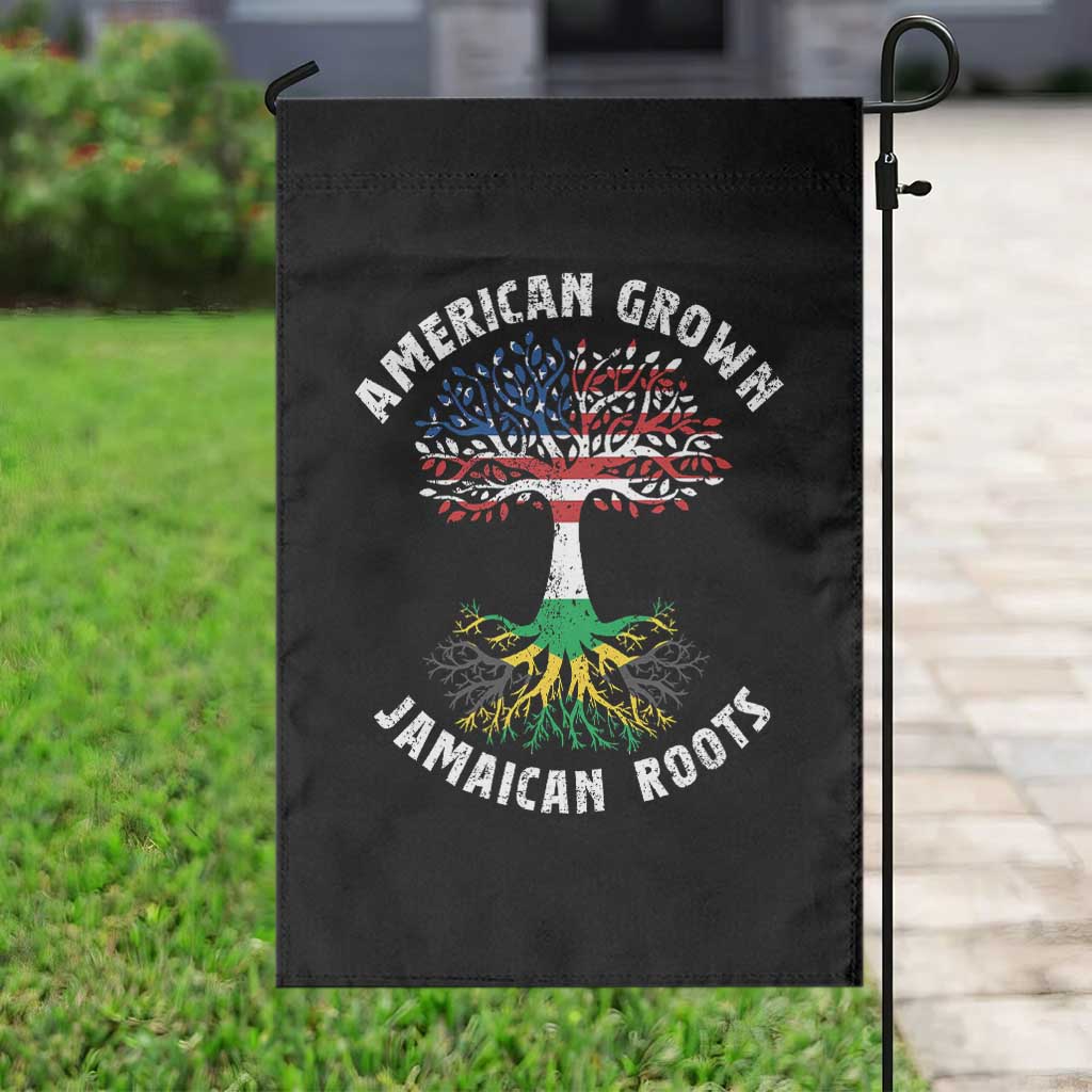 American Grown Jamaican Roots Garden Flag Retro USA Jamaica Flag - Wonder Print Shop