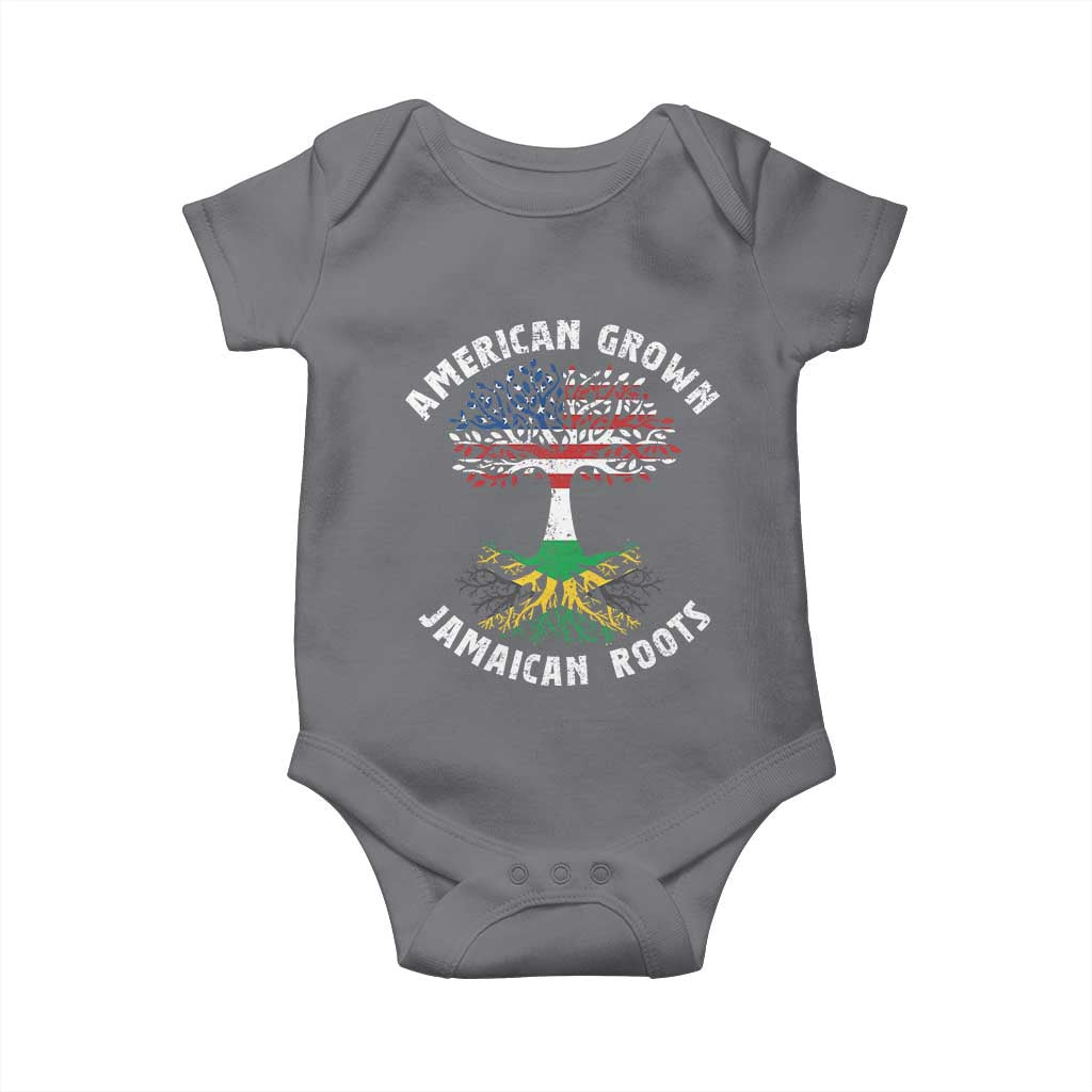 American Grown Jamaican Roots Baby Onesie Retro USA Jamaica Flag - Wonder Print Shop