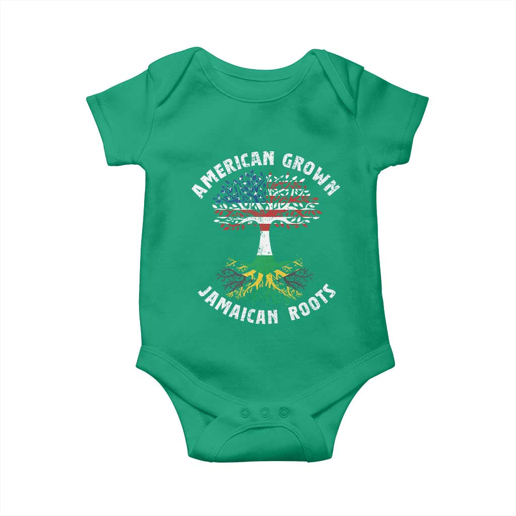 American Grown Jamaican Roots Baby Onesie Retro USA Jamaica Flag - Wonder Print Shop