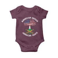 American Grown Jamaican Roots Baby Onesie Retro USA Jamaica Flag - Wonder Print Shop