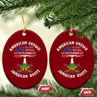 American Grown Jamaican Roots Ceramic Ornament Retro USA Jamaica Flag - Wonder Print Shop