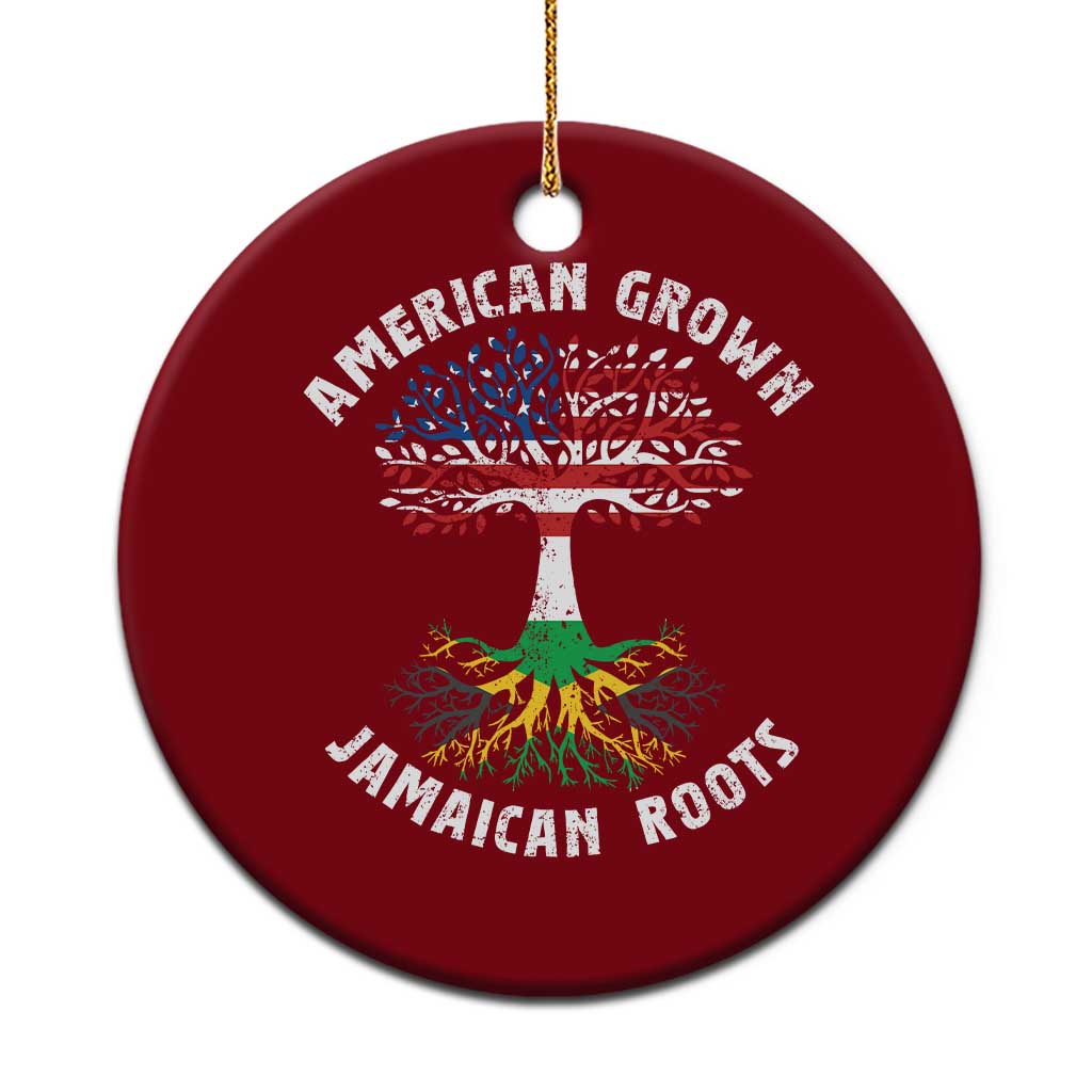 American Grown Jamaican Roots Ceramic Ornament Retro USA Jamaica Flag - Wonder Print Shop