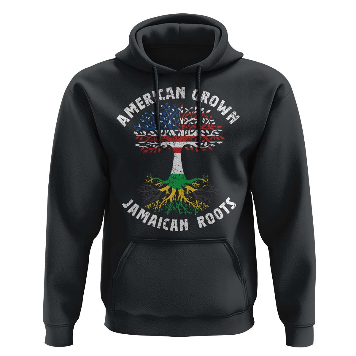 American Grown Jamaican Roots Hoodie Retro USA Jamaica Flag - Wonder Print Shop