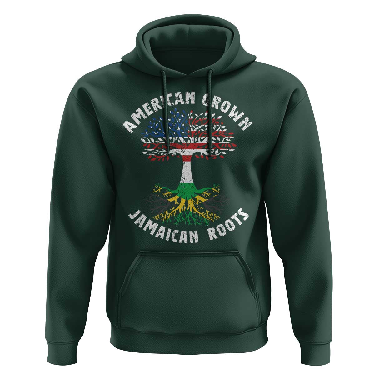 American Grown Jamaican Roots Hoodie Retro USA Jamaica Flag - Wonder Print Shop