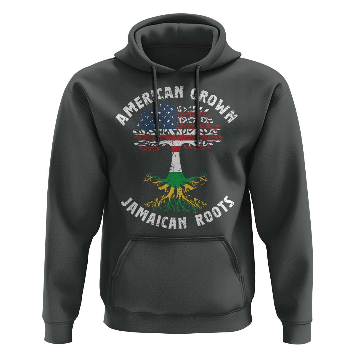 American Grown Jamaican Roots Hoodie Retro USA Jamaica Flag - Wonder Print Shop