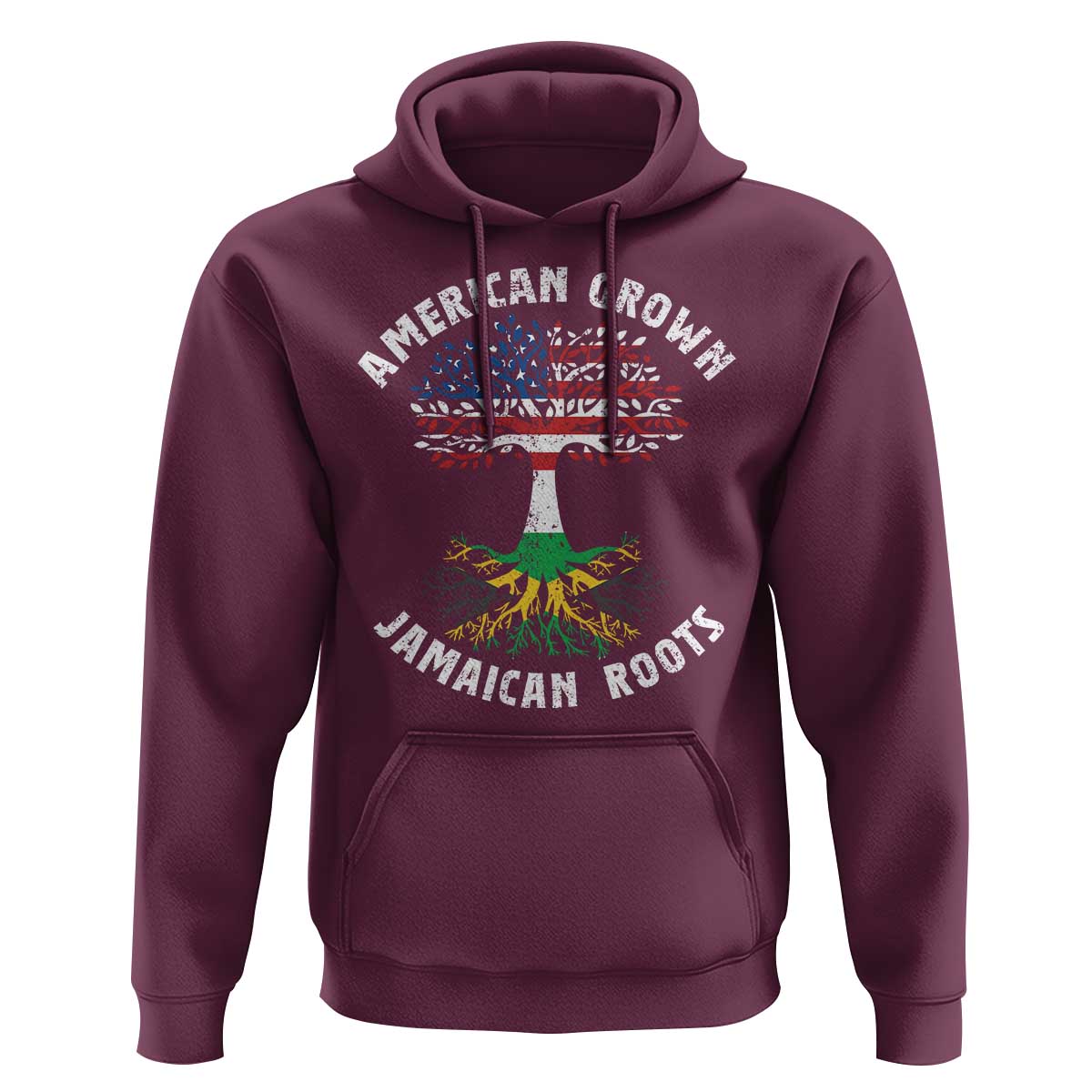 American Grown Jamaican Roots Hoodie Retro USA Jamaica Flag - Wonder Print Shop
