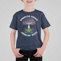 American Grown Jamaican Roots T Shirt For Kid Retro USA Jamaica Flag - Wonder Print Shop