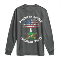 American Grown Jamaican Roots Long Sleeve Shirt Retro USA Jamaica Flag - Wonder Print Shop