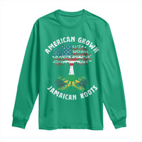 American Grown Jamaican Roots Long Sleeve Shirt Retro USA Jamaica Flag - Wonder Print Shop