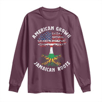 American Grown Jamaican Roots Long Sleeve Shirt Retro USA Jamaica Flag - Wonder Print Shop