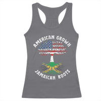 American Grown Jamaican Roots Racerback Tank Top Retro USA Jamaica Flag - Wonder Print Shop