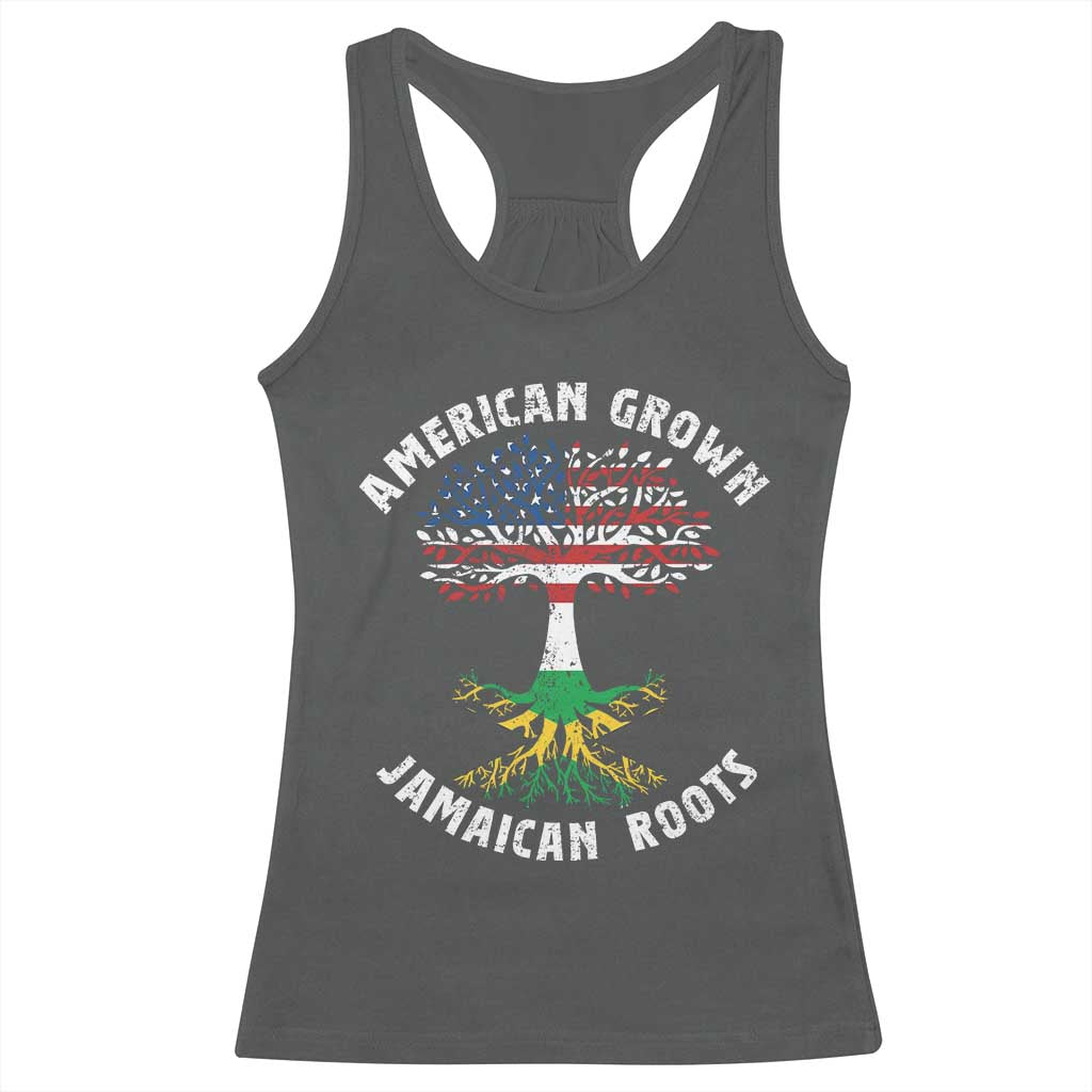 American Grown Jamaican Roots Racerback Tank Top Retro USA Jamaica Flag - Wonder Print Shop